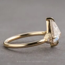 1.36 Carat Kite Moissanite And Diamond Engagement Ring, Quinn Setting, 14K Yellow Gold -Point No Point Studio Store 20240912 SFS0050