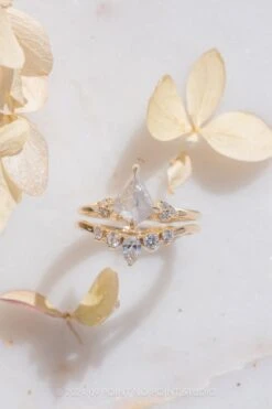 Diamond Wedding Band, Cassiopeia Setting, 14k Yellow Gold -Point No Point Studio Store 20240919 SFS0104