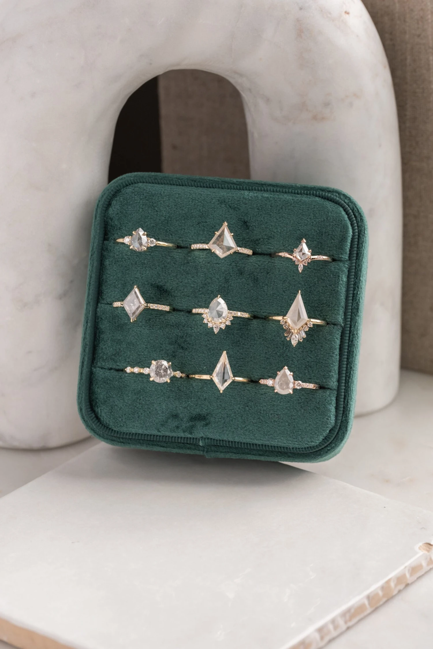 2.42 Carat Icy White Kite Diamond Engagement Ring, Sirena Setting, 14K Yellow Gold 4 2.42 Carat Icy White Kite Diamond Engagement Ring, Sirena Setting, 14K Yellow Gold - Image 4