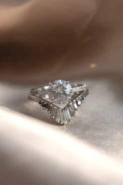 2.21 Carat Fancy Grey Round Diamond Engagement Ring, Ombre Jules Setting, Platinum -Point No Point Studio Store 20241108 SFS0079