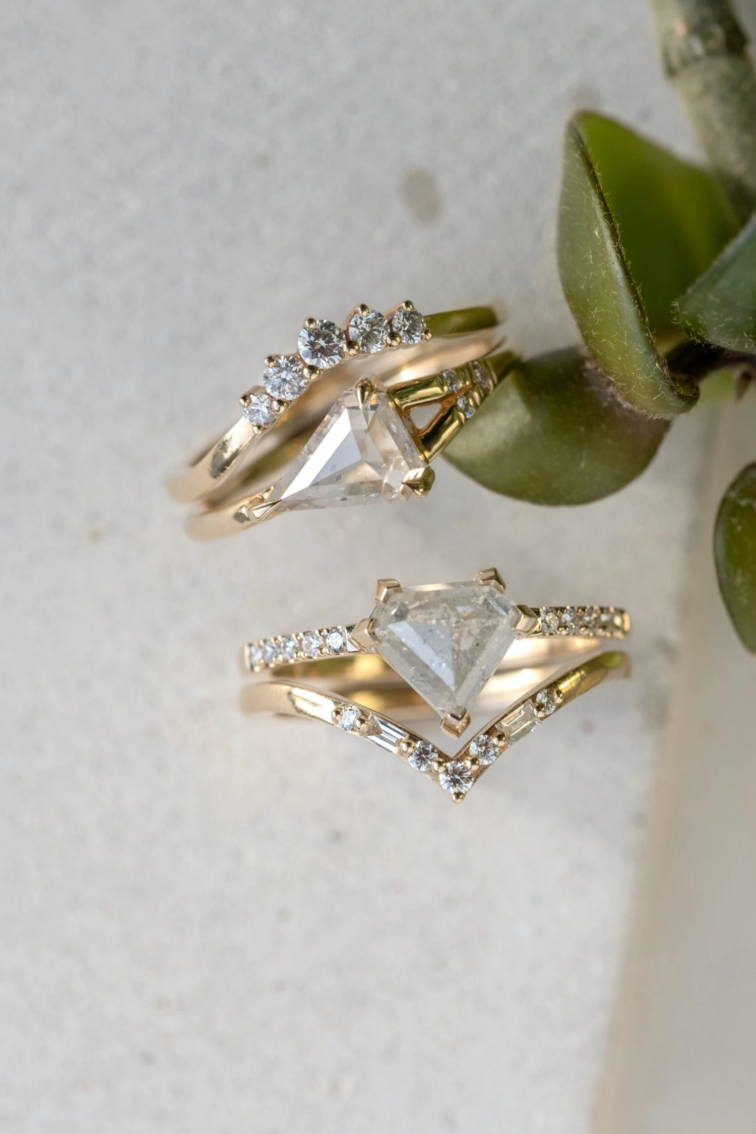 2.10 Carat Icy White Shield Diamond Engagement Ring, Sirena Setting, 14K Yellow Gold 3 2.10 Carat Icy White Shield Diamond Engagement Ring, Sirena Setting, 14K Yellow Gold - Image 3