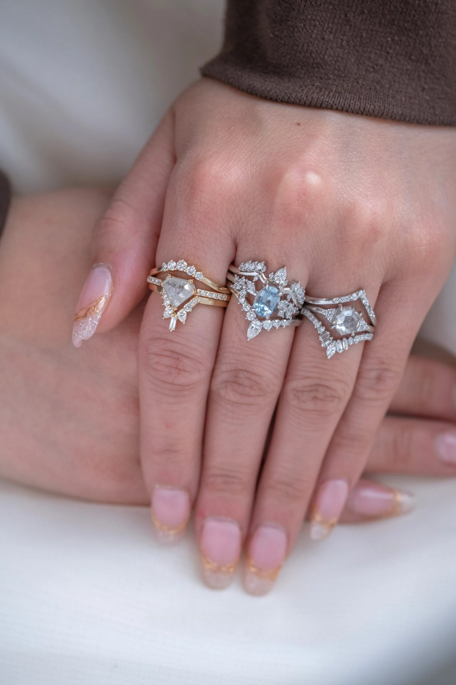 1.46 Carat Canadian Icy White Hexagon Diamond Engagement Ring, Quinn Setting, Platinum 2 1.46 Carat Canadian Icy White Hexagon Diamond Engagement Ring, Quinn Setting, Platinum - Image 2