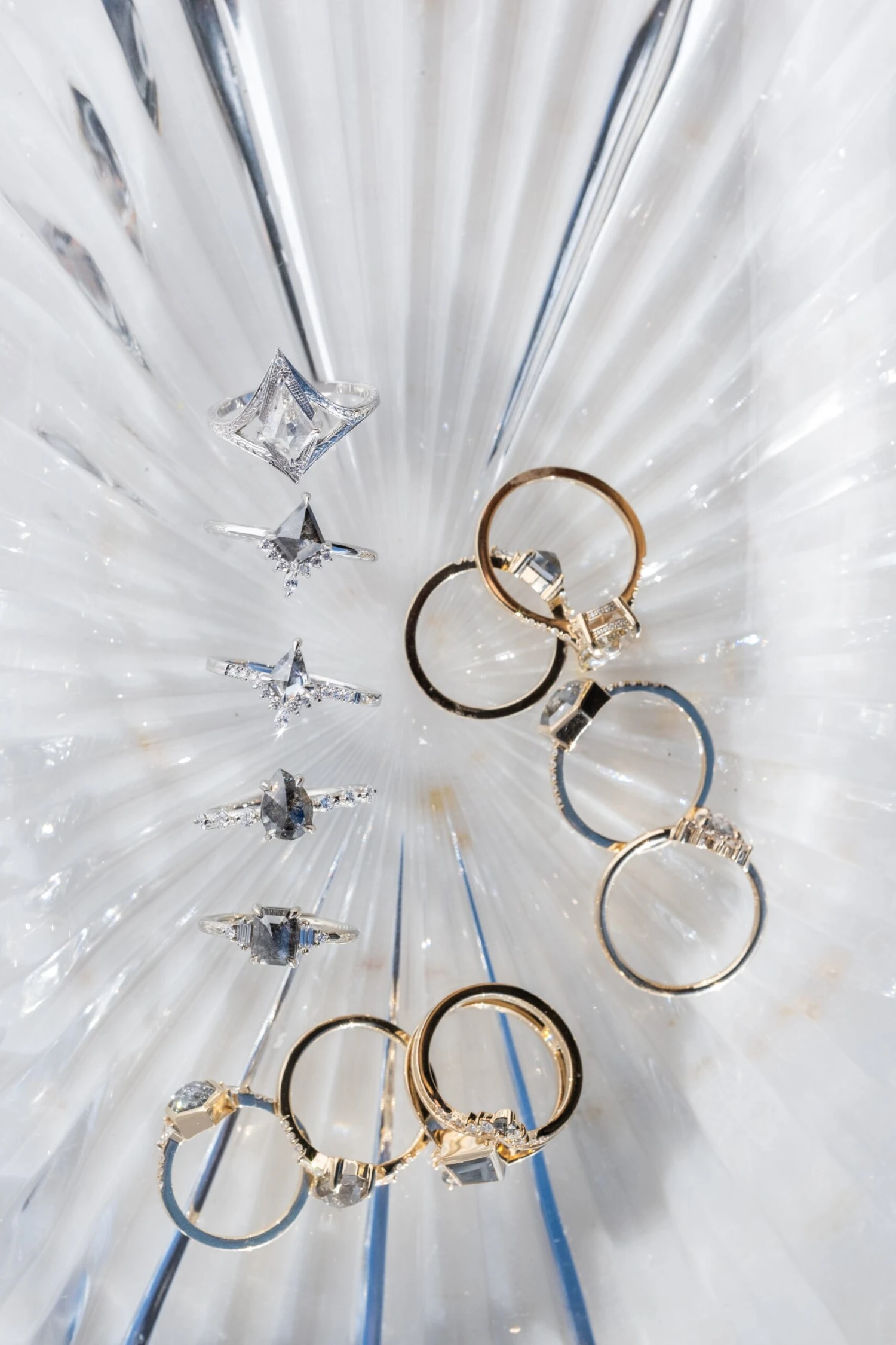 1.54 Carat Black Speckled Pear Diamond Engagement Ring, Nova Setting, 14k White Gold 3 1.54 Carat Black Speckled Pear Diamond Engagement Ring, Nova Setting, 14k White Gold - Image 3