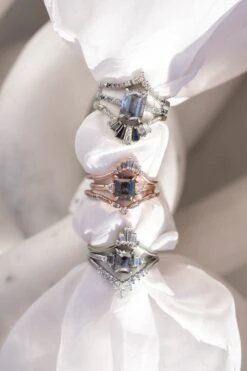 .86 Carat Black Speckled Emerald Shaped Diamond Engagement Ring, Zoe Setting, 14k Rose Gold 10 .86 Carat Black Speckled Emerald Shaped Diamond Engagement Ring, Zoe Setting, 14k Rose Gold -Point No Point Studio Store 20241115 SFS0095