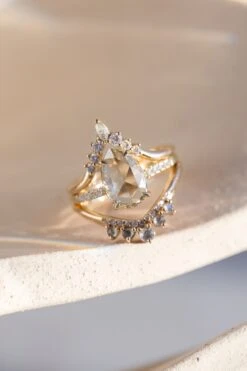 1.97 Carat Clear Pear Diamond Engagement Ring, Juliette Setting, 14K Yellow Gold 13 1.97 Carat Clear Pear Diamond Engagement Ring, Juliette Setting, 14K Yellow Gold -Point No Point Studio Store 20241115 SFS0097