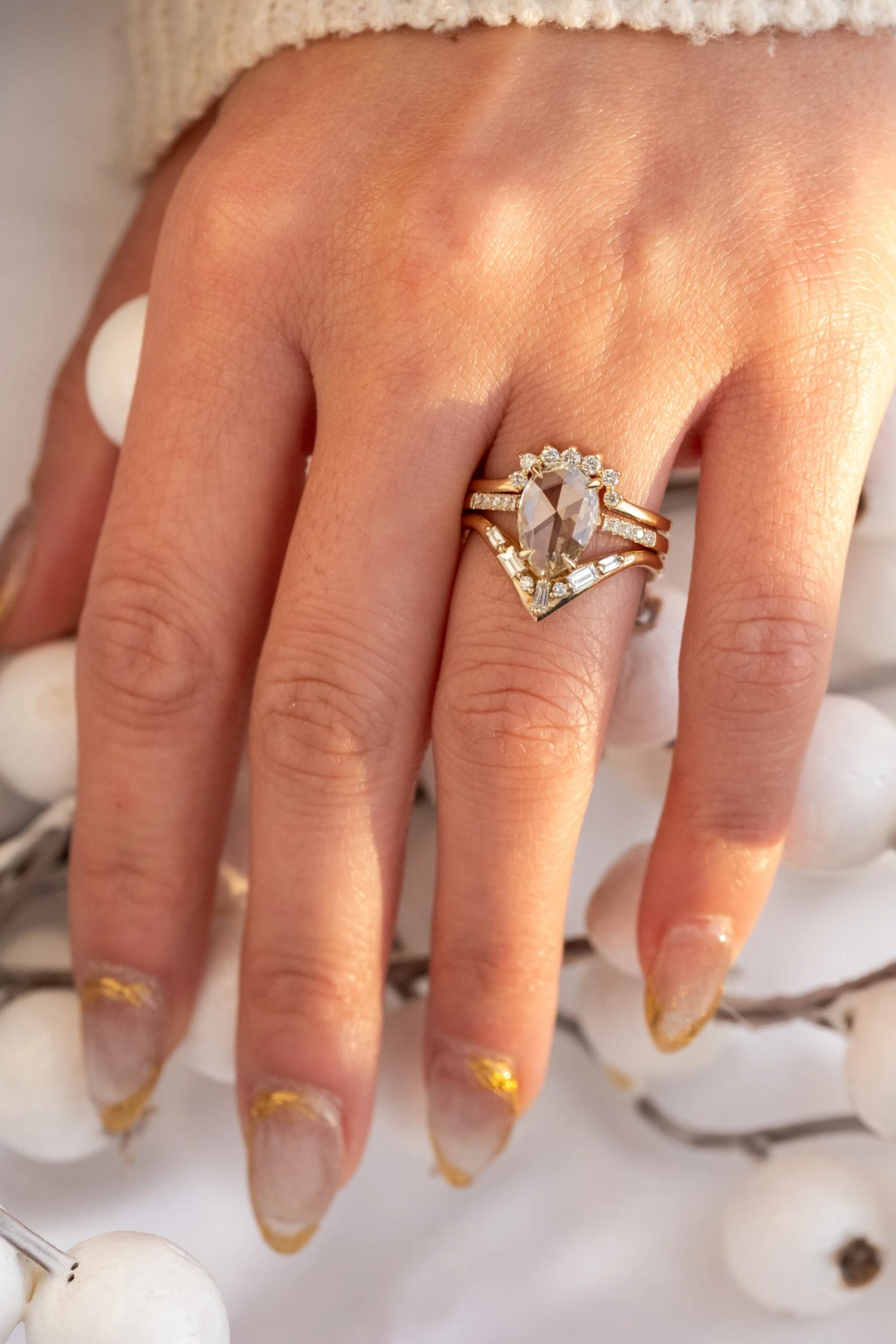 1.97 Carat Clear Pear Diamond Engagement Ring, Juliette Setting, 14K Yellow Gold 2 1.97 Carat Clear Pear Diamond Engagement Ring, Juliette Setting, 14K Yellow Gold - Image 2