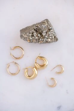 20mm Tube Hoop Earrings, 14k Yellow Gold 17 20mm Tube Hoop Earrings, 14k Yellow Gold -Point No Point Studio Store 20241115 SFS0143