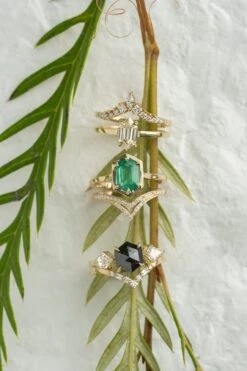 1.34 Carat Hexagon Emerald Engagement Ring, Cadre Setting, 14k Yellow Gold -Point No Point Studio Store 20241126 SFS0068 ee07c367 083c 4642 b0db ad31cdcbf55a