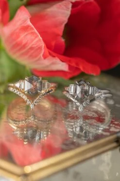 1.79 Carat Salt And Pepper Hexagon Diamond Engagement Ring, Beatrice Setting, 14k Yellow Gold 9 1.79 Carat Salt And Pepper Hexagon Diamond Engagement Ring, Beatrice Setting, 14k Yellow Gold -Point No Point Studio Store 20241217 SFS0154