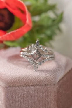 Extra Diamond Cassiopeia Wedding Band, 14k White Gold -Point No Point Studio Store 20241217 SFS0168 1