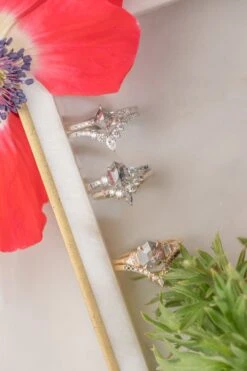 1.79 Carat Salt And Pepper Hexagon Diamond Engagement Ring, Beatrice Setting, 14k Yellow Gold 10 1.79 Carat Salt And Pepper Hexagon Diamond Engagement Ring, Beatrice Setting, 14k Yellow Gold -Point No Point Studio Store 20241217 SFS0172