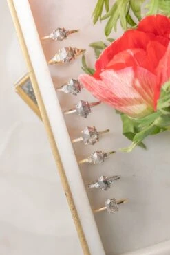 1.79 Carat Salt And Pepper Hexagon Diamond Engagement Ring, Beatrice Setting, 14k Yellow Gold 11 1.79 Carat Salt And Pepper Hexagon Diamond Engagement Ring, Beatrice Setting, 14k Yellow Gold -Point No Point Studio Store 20241217 SFS0178