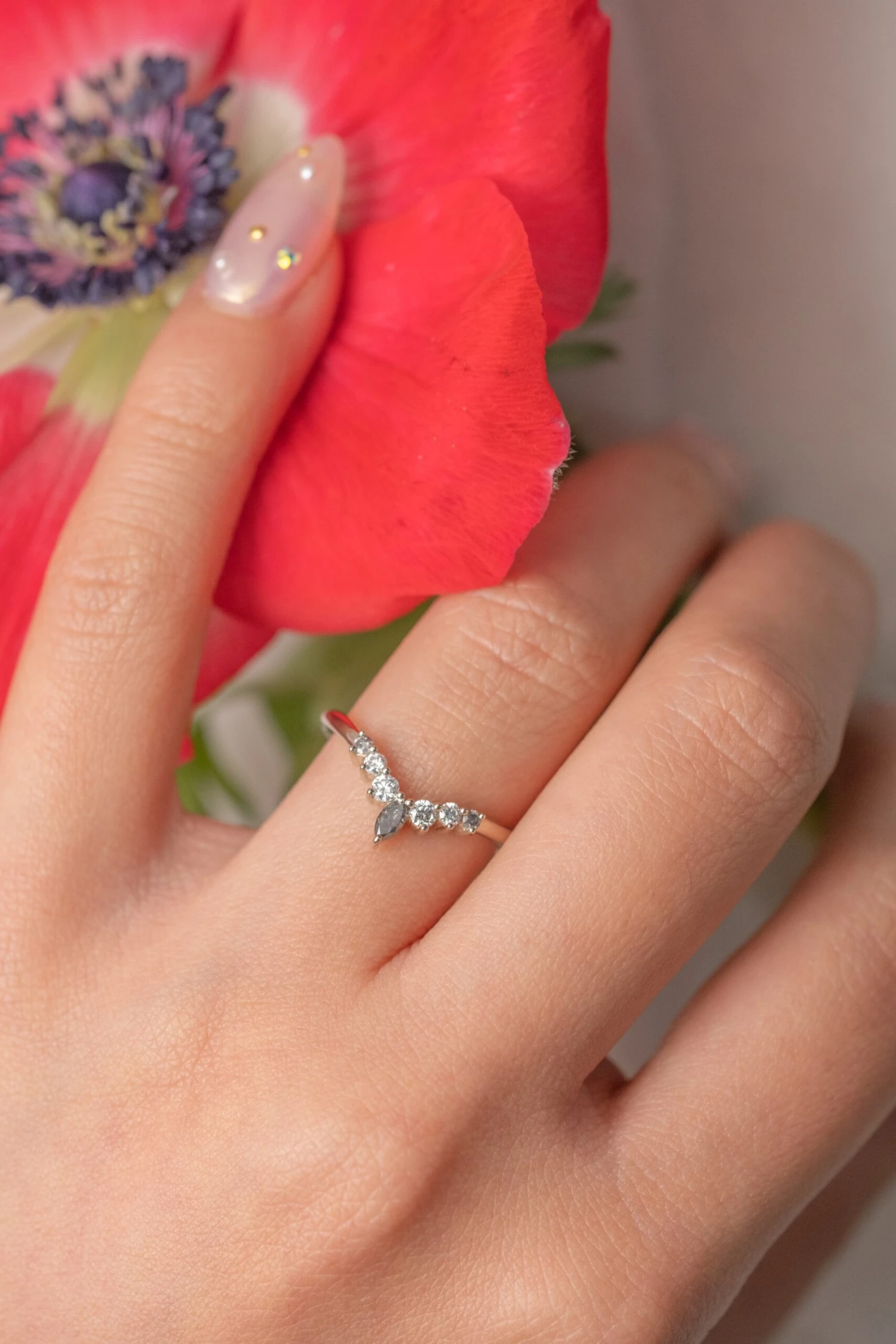 Salt And Pepper Marquise And White Diamond Wedding Band, Cassiopeia Setting, Platinum 2 Salt And Pepper Marquise And White Diamond Wedding Band, Cassiopeia Setting, Platinum - Image 2