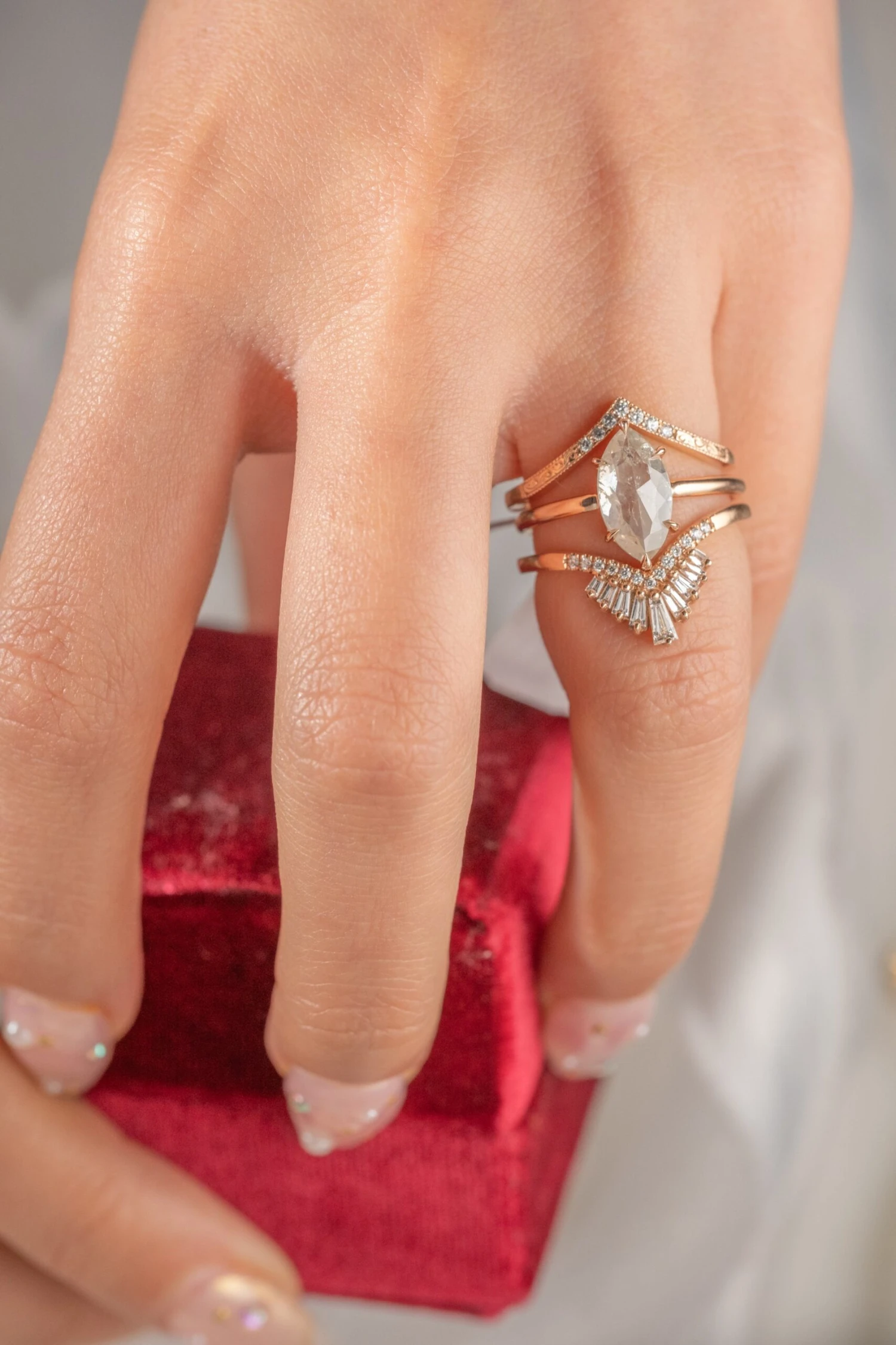 2.41 Carat Icy White Marquise Diamond Engagement Ring, Jane Setting, 14k Rose Gold 2 2.41 Carat Icy White Marquise Diamond Engagement Ring, Jane Setting, 14k Rose Gold - Image 2