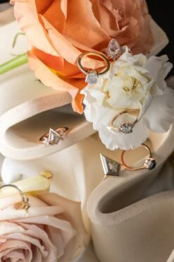 2.23 Carat Icy White Pear Diamond Engagement Ring, Avaline Setting, 14K Rose Gold -Point No Point Studio Store 20250103 SFS0085