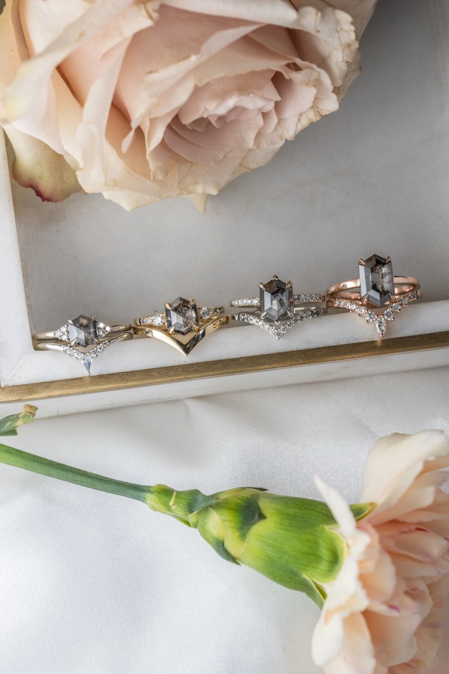 Marquise And Round Diamond Wedding Band, Raelyn Setting, 14k Rose Gold 4 Marquise And Round Diamond Wedding Band, Raelyn Setting, 14k Rose Gold - Image 4