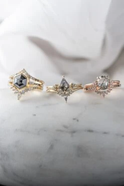 1.83 Carat Black Hexagon Diamond Engagement Ring, Bezel Ombre Jules Setting, 14K Yellow Gold 9 1.83 Carat Black Hexagon Diamond Engagement Ring, Bezel Ombre Jules Setting, 14K Yellow Gold -Point No Point Studio Store 20250103 SFS0092