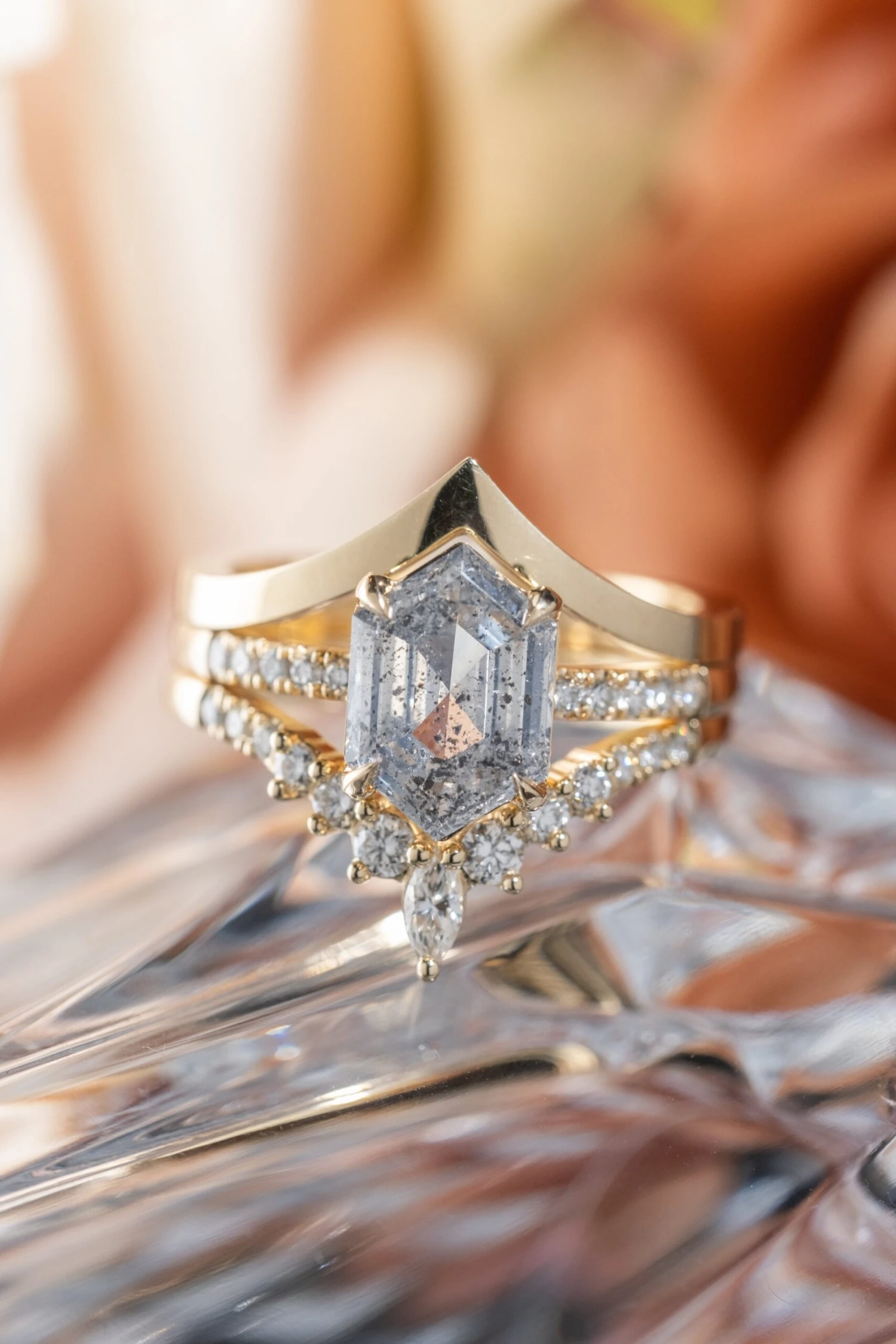 Square Vivian Wedding Band, 14k Yellow Gold 4 Square Vivian Wedding Band, 14k Yellow Gold - Image 4