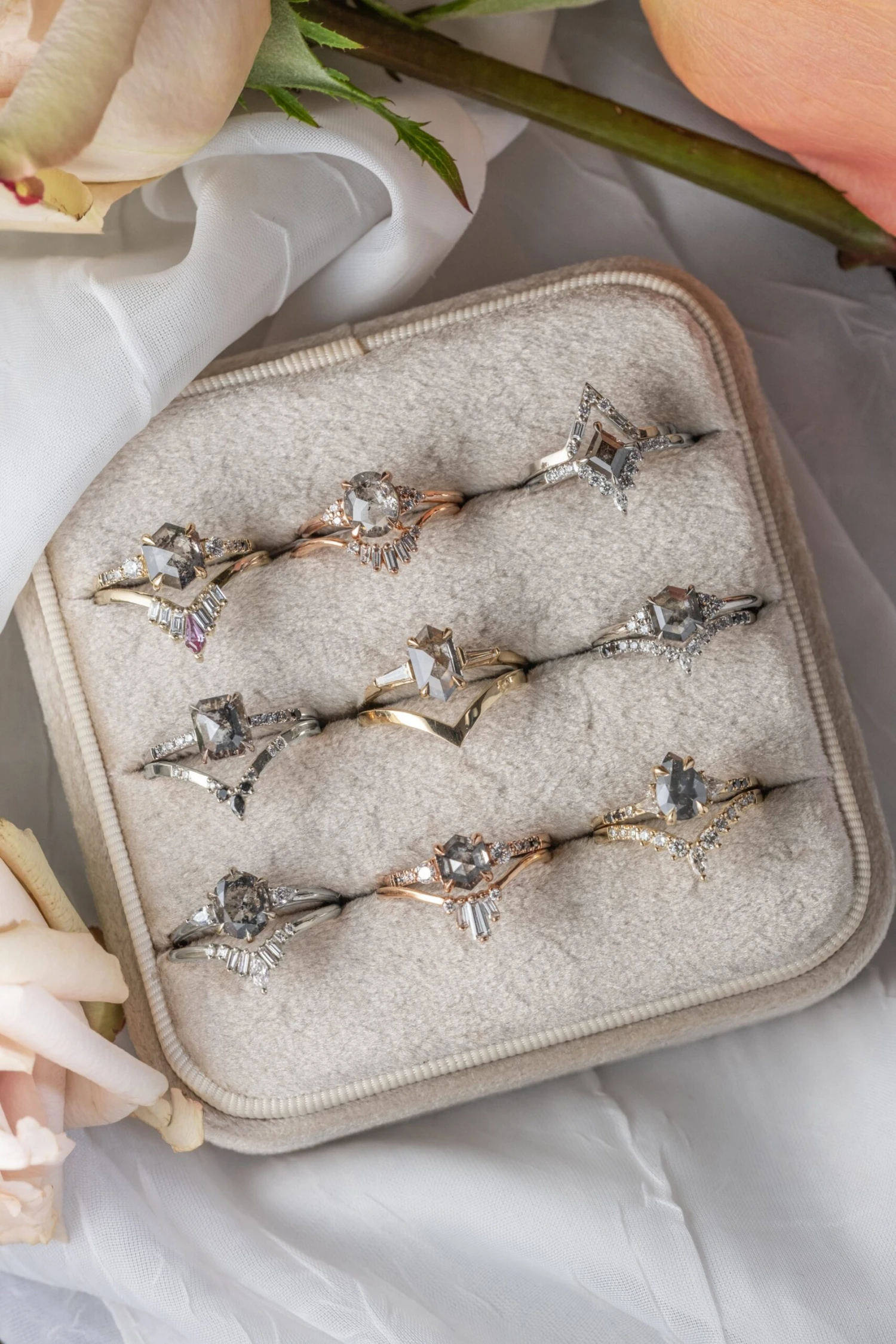 1.15 Carat Fancy Grey Pear Diamond Engagement Ring, Ombre Eliza Setting, 14K Yellow Gold 4 1.15 Carat Fancy Grey Pear Diamond Engagement Ring, Ombre Eliza Setting, 14K Yellow Gold - Image 4