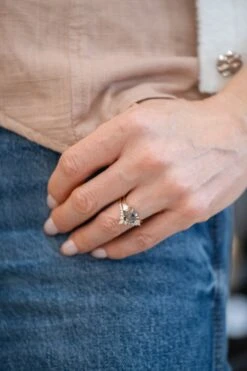 2.59 Carat Black Speckled Asscher Diamond Engagement Ring, Zoe Setting, 14K Peach Gold 24 2.59 Carat Black Speckled Asscher Diamond Engagement Ring, Zoe Setting, 14K Peach Gold -Point No Point Studio Store 20250114 SFS0079