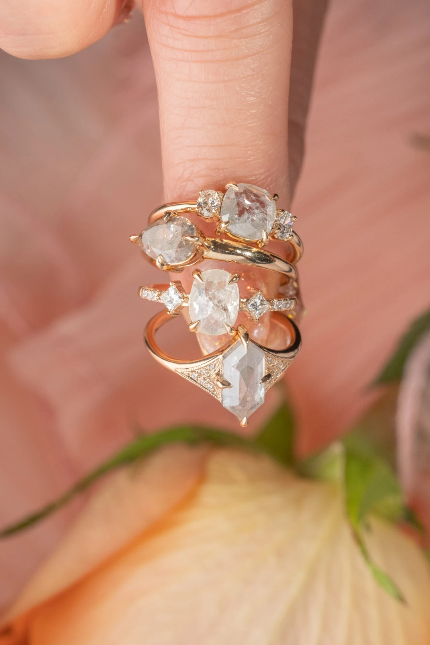 1.07 Carat Icy White Cushion Diamond Engagement Ring, Zoe Setting, 14K Peach Gold 3 1.07 Carat Icy White Cushion Diamond Engagement Ring, Zoe Setting, 14K Peach Gold - Image 3