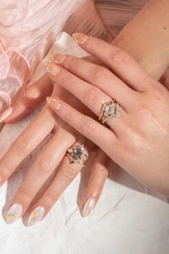 1.07 Carat Icy White Cushion Diamond Engagement Ring, Zoe Setting, 14K Peach Gold