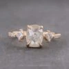 1.64 Carat Icy White Oval Diamond Engagement Ring, Eliza Setting, 14K Peach Gold
