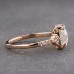1.64 Carat Icy White Oval Diamond Engagement Ring, Eliza Setting, 14K Peach Gold -Point No Point Studio Store 20250114 SFS26