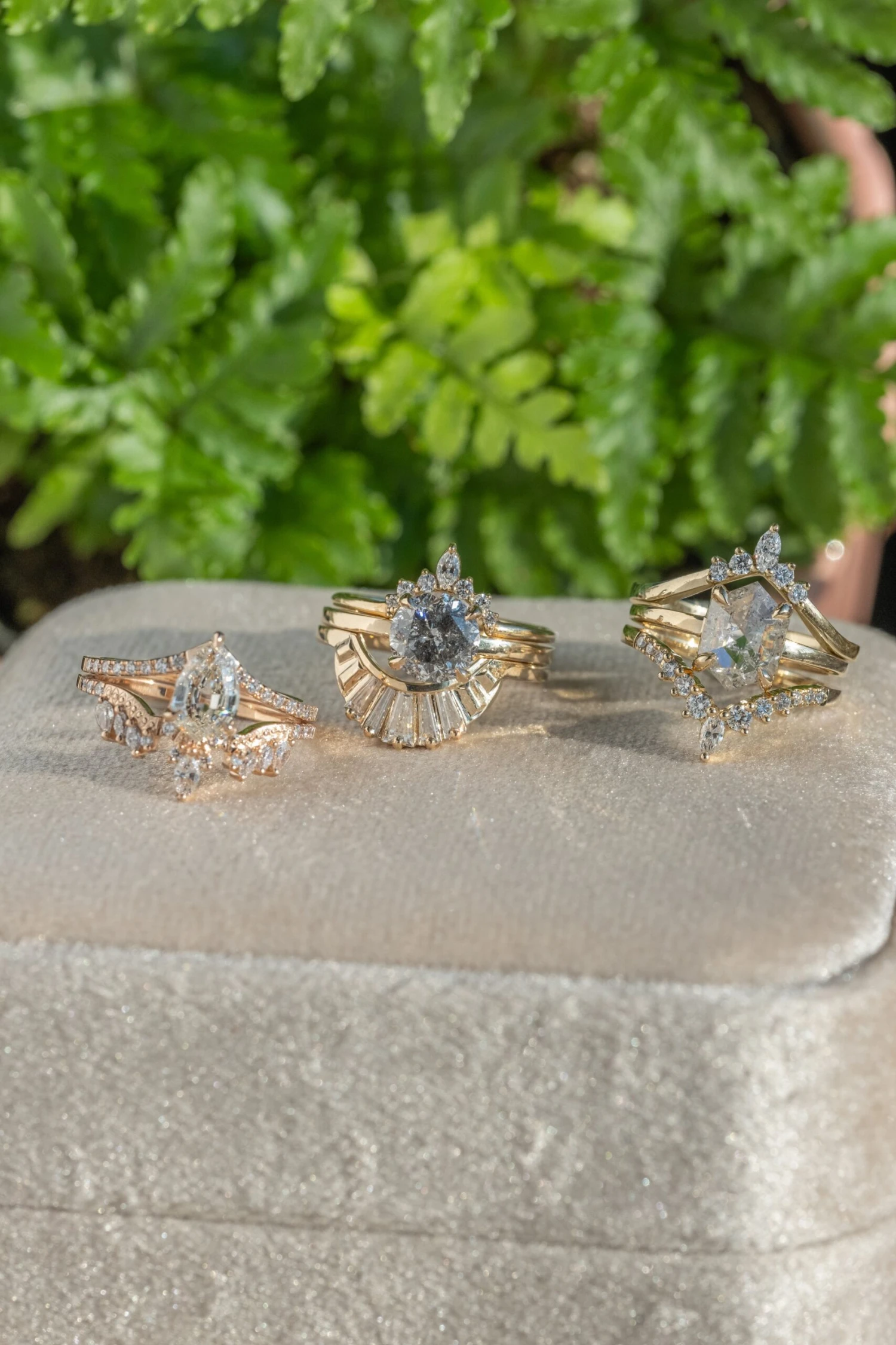 Marquise Diamond Wedding Band, Aziza Setting, 14k Peach Gold 8 Marquise Diamond Wedding Band, Aziza Setting, 14k Peach Gold - Image 8