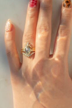 White Baguette And Princess Diamond Wedding Band, Large Wren Setting, 14K Yellow Gold -Point No Point Studio Store 20250124 SFS0097 2f4e1d4e c750 4602 b5a4 bea722d63bbd