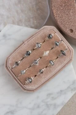 2.85 Carat Black Speckled Emerald Diamond Engagement Ring, Jane Setting, 14k Yellow Gold -Point No Point Studio Store 20250131 SFS0017 5633c3fa 17d9 4ba7 a0bc 6ef93bc8a966