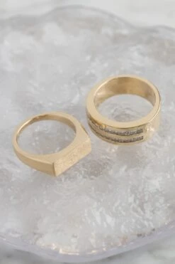 Men's Signet Style Wedding Ring, 14K Yellow Gold 9 Men's Signet Style Wedding Ring, 14K Yellow Gold -Point No Point Studio Store 20250131 SFS0020