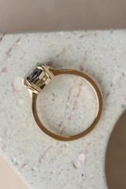 4.15 Carat Black Speckled Pear Diamond Engagement Ring, Lark Setting, 14k Yellow Gold 12 4.15 Carat Black Speckled Pear Diamond Engagement Ring, Lark Setting, 14k Yellow Gold -Point No Point Studio Store 20250131 SFS0027