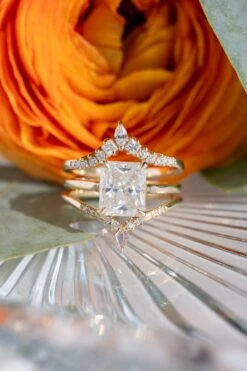 2.20 Carat Radiant Moissanite Engagement Ring, Lark Setting, 14k Yellow Gold 8 2.20 Carat Radiant Moissanite Engagement Ring, Lark Setting, 14k Yellow Gold -Point No Point Studio Store 20250307 SFS0048