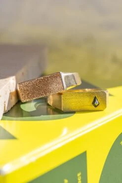 Men's Signet Style Diamond Wedding Ring, 14K Yellow Gold 8 Men's Signet Style Diamond Wedding Ring, 14K Yellow Gold -Point No Point Studio Store 20250314 SFS0062