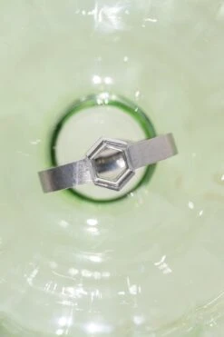 1.06 Carat Clear Hexagon Diamond Engagement Ring, Orion Setting, Platinum -Point No Point Studio Store 20250314 SFS0071 1