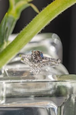 .93 Carat Salt And Pepper Round Diamond Engagement Ring, Juliette Setting, Platinum 7 .93 Carat Salt And Pepper Round Diamond Engagement Ring, Juliette Setting, Platinum -Point No Point Studio Store 20250314 SFS0074