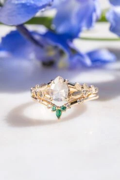 .77 Carat Icy White Pear Diamond Engagement Ring, Thistle Setting, 14k Yellow Gold 8 .77 Carat Icy White Pear Diamond Engagement Ring, Thistle Setting, 14k Yellow Gold -Point No Point Studio Store 20250314 SFS0075