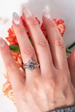 Triple Diamond Wedding Band, Quinn Setting, 14K White Gold -Point No Point Studio Store 20250314 SFS0091 679517f1 8285 4bb3 8198 85fcc402b2b8