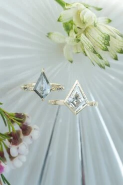 2.70 Carat Kite Moissanite Engagement Ring, Bezel Jane Setting, 14K Yellow Gold -Point No Point Studio Store 20250404 SFS0073 780bc532 49ba 4238 95b5 0131048c0e35