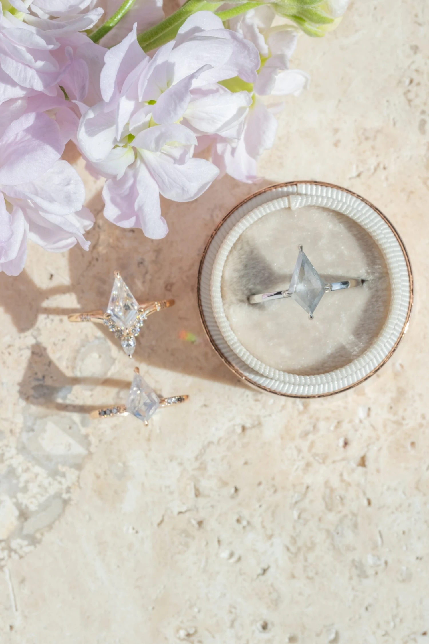 1.52 Carat Kite Moissanite Engagement Ring, Flora Setting, 14k Yellow Gold 5 1.52 Carat Kite Moissanite Engagement Ring, Flora Setting, 14k Yellow Gold - Image 5