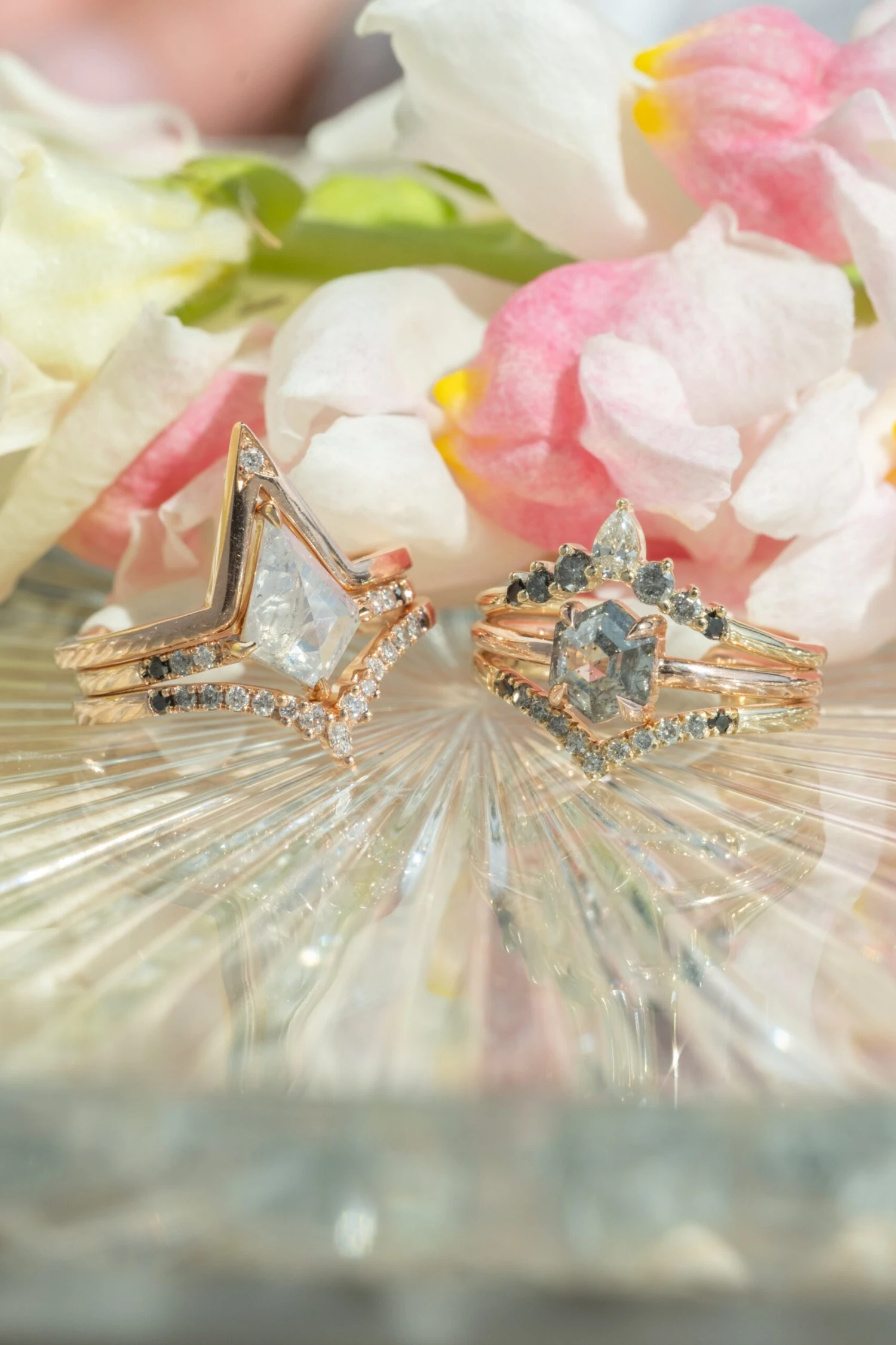 1.40 Carat Icy White Kite Diamond Engagement Ring, Ombre Jules Setting, 14K Peach Gold 5 1.40 Carat Icy White Kite Diamond Engagement Ring, Ombre Jules Setting, 14K Peach Gold - Image 5