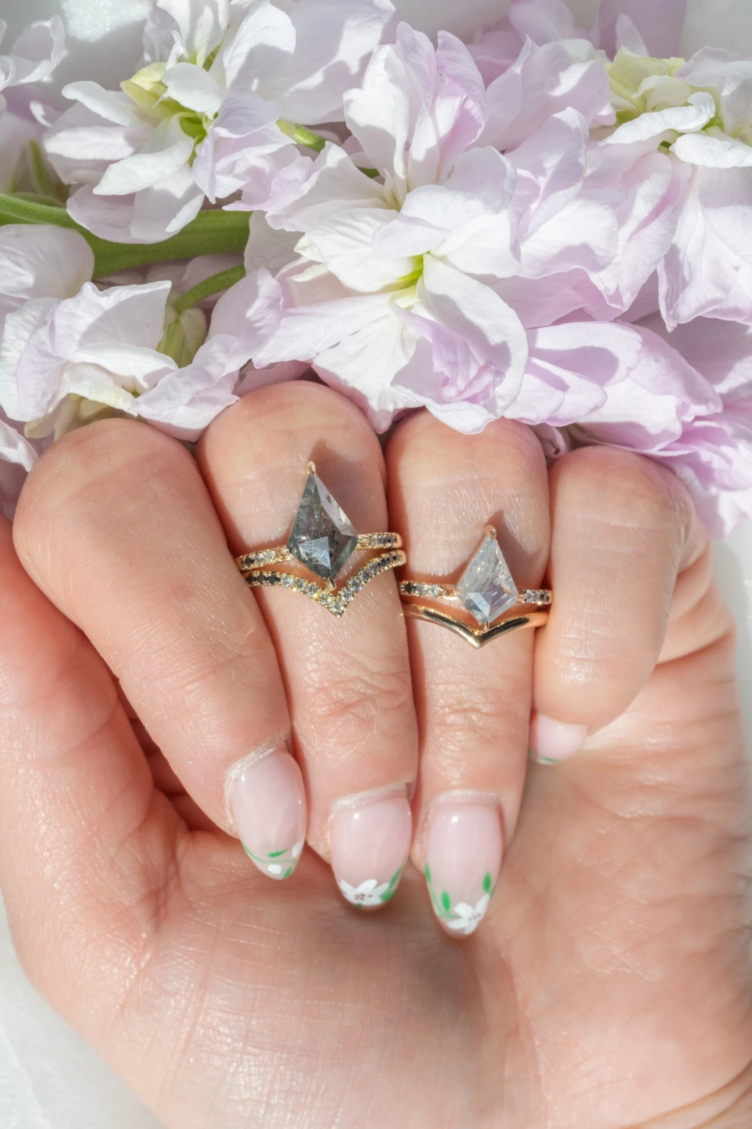 1.40 Carat Icy White Kite Diamond Engagement Ring, Ombre Jules Setting, 14K Peach Gold 2 1.40 Carat Icy White Kite Diamond Engagement Ring, Ombre Jules Setting, 14K Peach Gold - Image 2