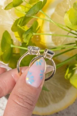 1.75 Carat Black Speckled Emerald Shaped Diamond Engagement Ring, Juliette Setting, 14k Yellow Gold -Point No Point Studio Store 20250418 SFS0065 948fcc37 0662 451f b024 44d49db57b13