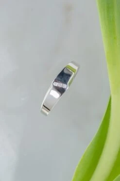 Salt And Pepper Diamond Mens Wedding Ring, 14K White Gold -Point No Point Studio Store 20250425 SFS0029