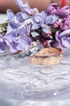 4mm Mountain Mens Wedding Ring, 14k White Gold -Point No Point Studio Store 20250502 SFS0100