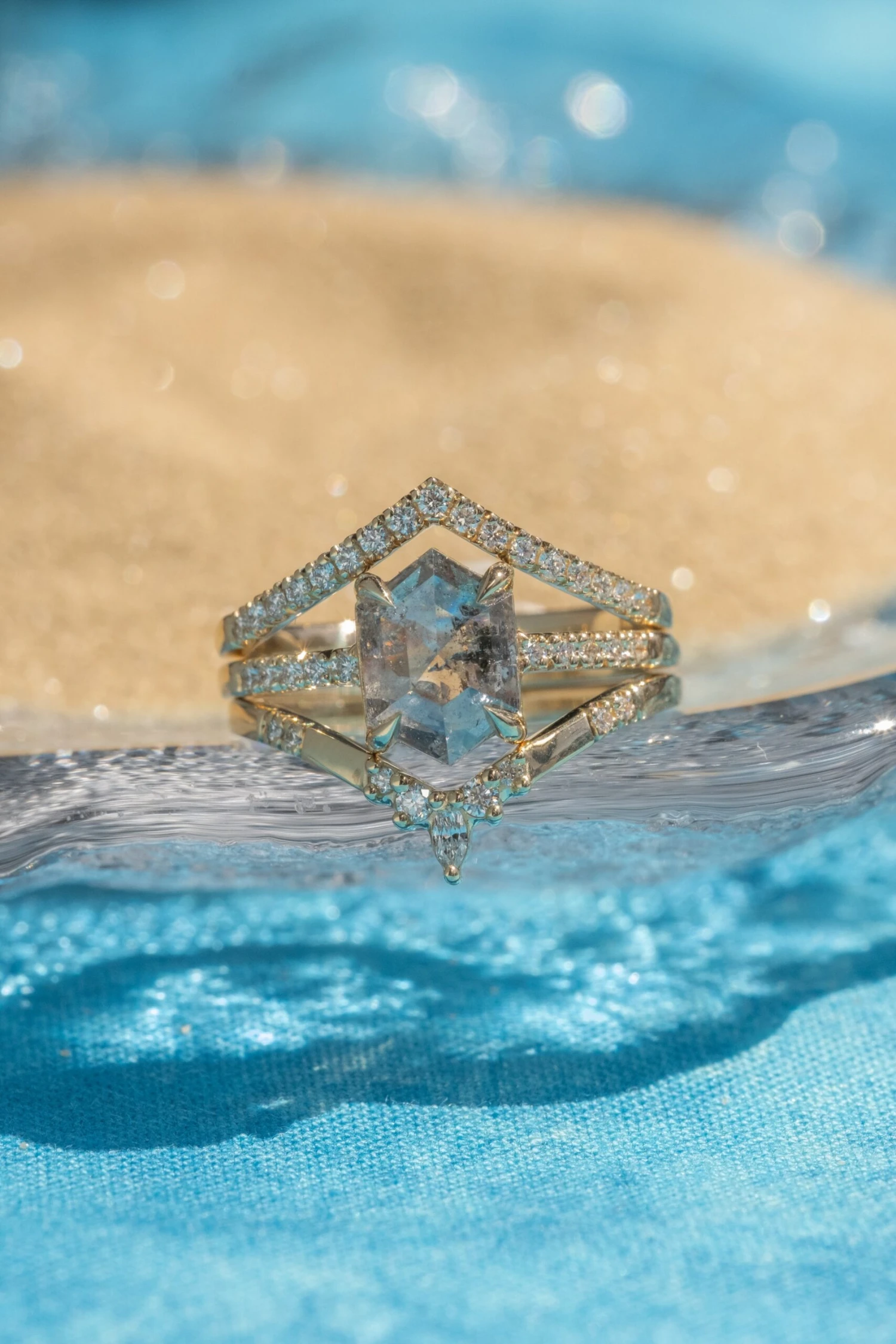 17 White Diamond Vivian Band, 14K Yellow Gold 3 17 White Diamond Vivian Band, 14K Yellow Gold - Image 3