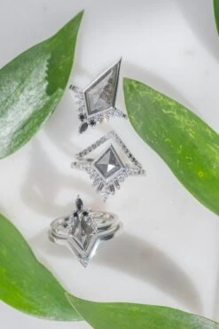 1.27 Carat Black Speckled Lozenge Diamond Engagement Ring, Ombre Ava Setting, Platinum -Point No Point Studio Store 20250711 SFS0110 7089ad23 ead5 46e0 99be 8ac75d0fd1c0