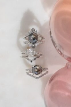 2.72 Carat Black Hexagon Diamond Engagement Ring, Eliza Setting, 14k White Gold -Point No Point Studio Store 20250711 SFS0115 63dc5762 4a2b 4437 bb95 f6c3e872299f