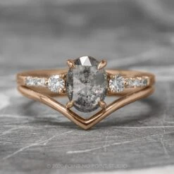 1.45 Carat Salt And Pepper Oval Diamond Engagement Ring, Eliza Setting, 14K Rose Gold 18 1.45 Carat Salt And Pepper Oval Diamond Engagement Ring, Eliza Setting, 14K Rose Gold -Point No Point Studio Store 210007RG 1 389d186f cf0d 446c 80b3 303351bb06b6